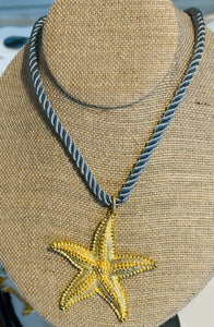 Starfish Grey Rope Necklace